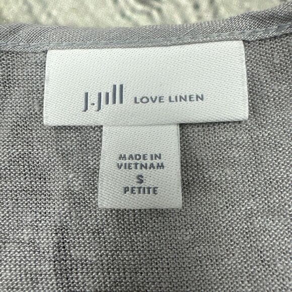 J Jill Love Linen Women's Sz Small 100% Linen Grey - Picture 6 of 9